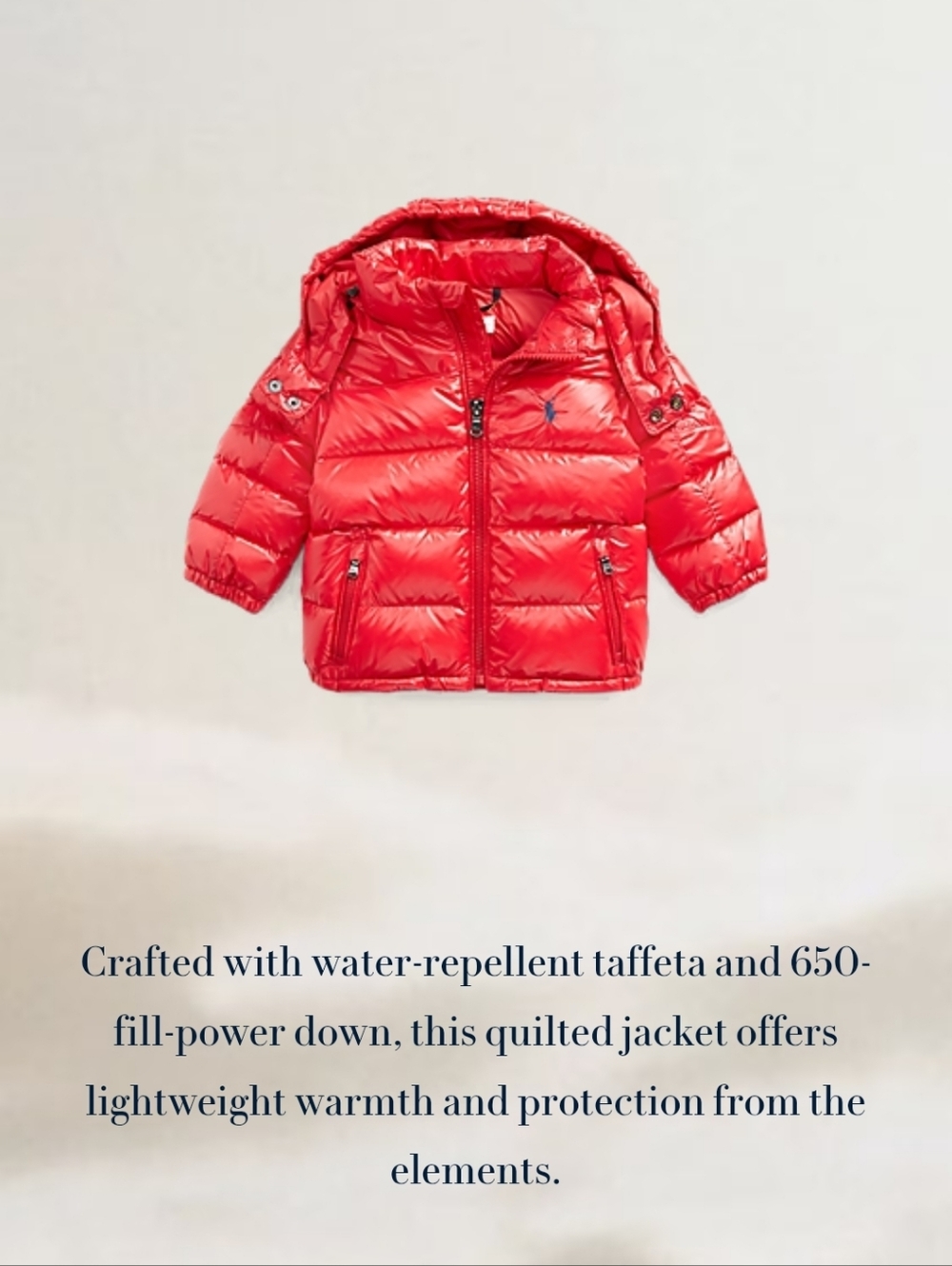 Boys Polo by Ralph Lauren Bright Red Hooded Puffer Jacket